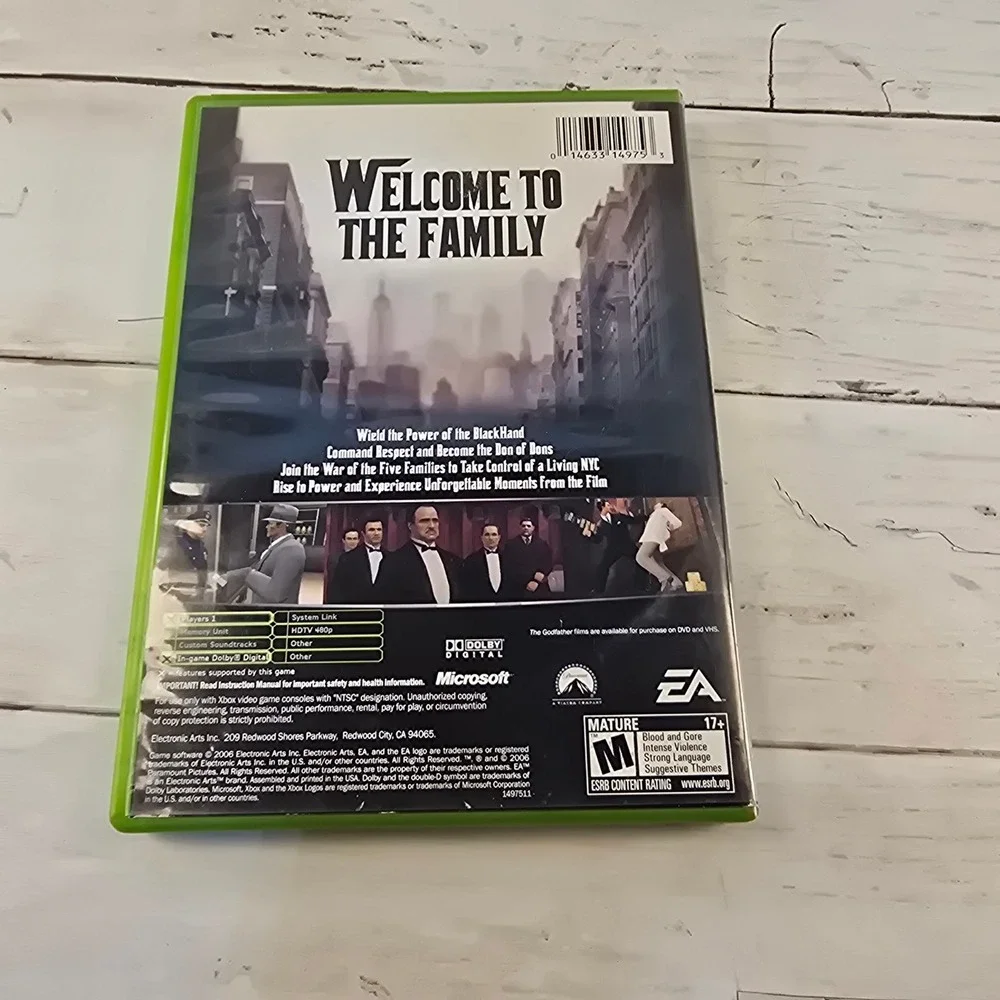 The Godfather The Game Microsoft Xbox 2006 EA Action Crime CIB Black Hand